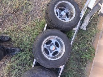 Aluminum quad rims and tires