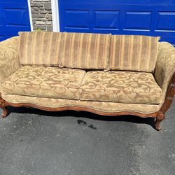 88 Inch Sofa Couch French Provincial  Excellent Condition 