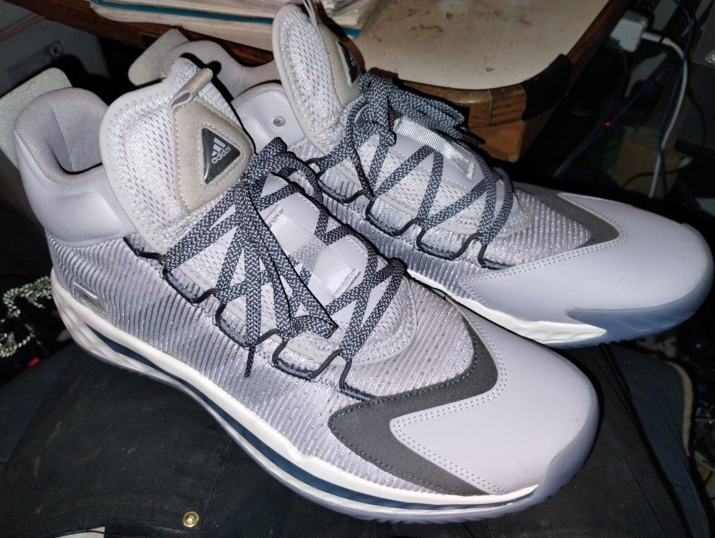 Adidas Pro Boost Basketball Shoes Gray-Purp Sz 13