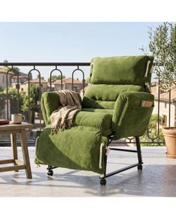 🔥Brand new🔥 Mid-Century Modern 2-in-1 Recliner Chair, 90°-180° Adjustable Swivel Chair with Footrest, Multi-Use Chair for Work or Relaxing, Ergonomi
