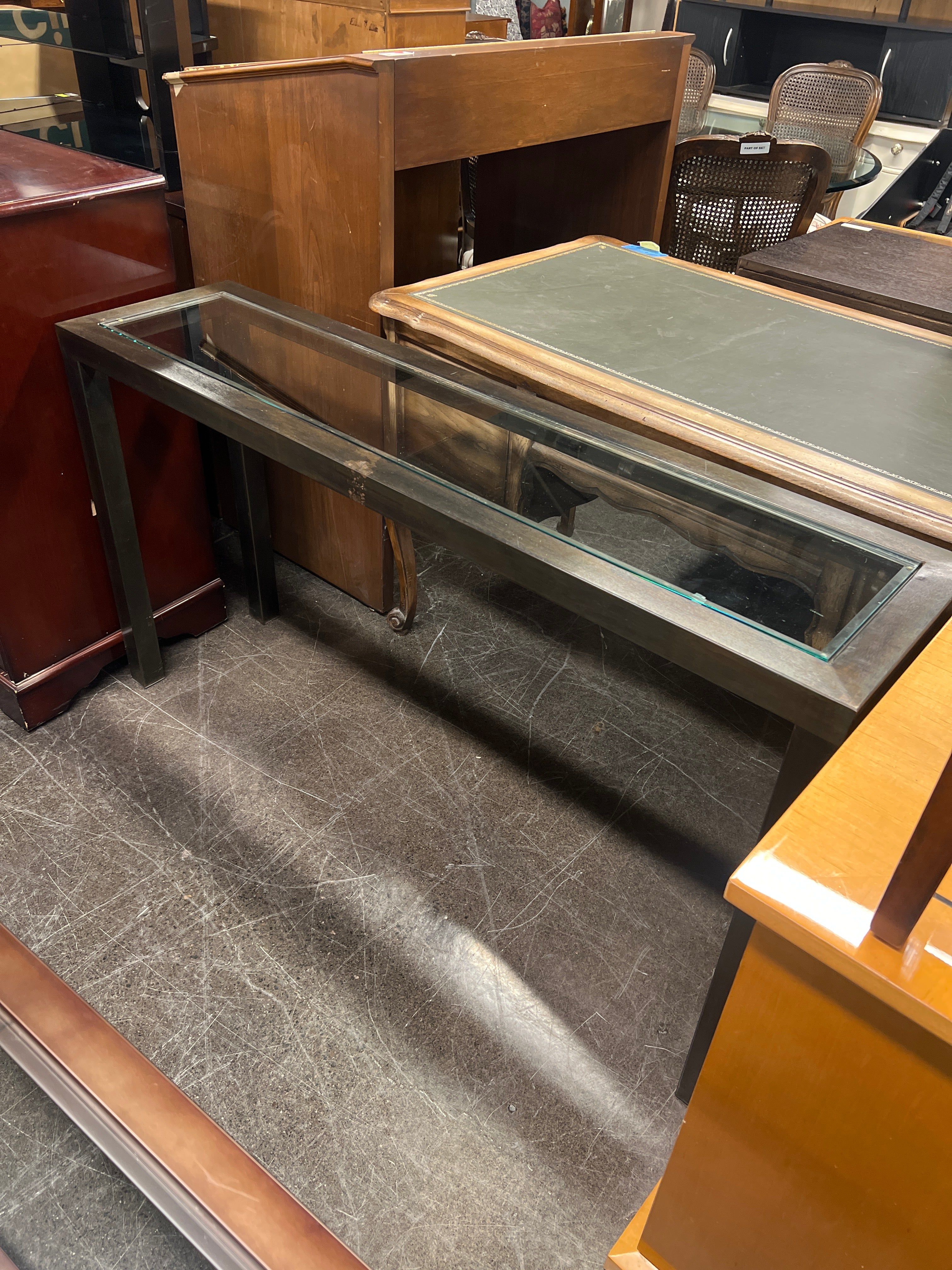 Modern Glass-Top Console Table