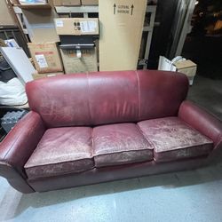 Leather BarcaLounger Couch - Pull out bed