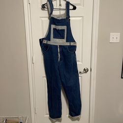 Vintage drummer boy, denim overalls