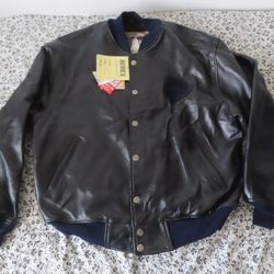 AVIREX 43RD GRAMMY AWARDS COMMEMORATIVE BLUE LEATHER Jacket Made In USA XL NWT