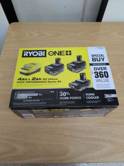 ONE+ 18V Starter Kit with (2) 4.0 Ah Lithium-Ion Batteries, (1) 2.0 Ah Lithium-Ion Battery, and Charger