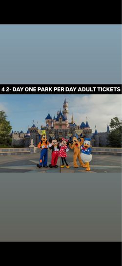 (4) 2 Day 1 Park Per Day Tickets