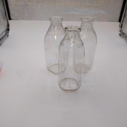 Collection Of 3 Bowman Quart Glass Jars 