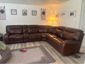 Leather reclining couch