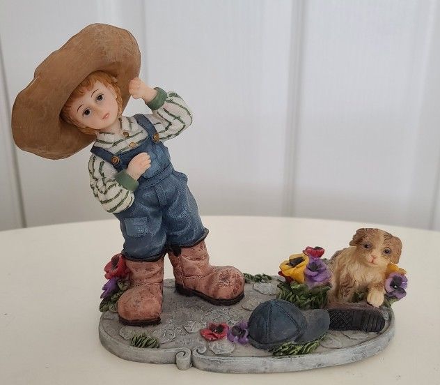 Vintage
A. Richesco Corporation Handpainted Boy With Dog Figurine