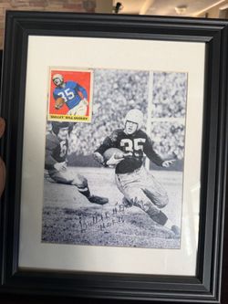 Signed photo of Bullet Bill Dudley with rookie card