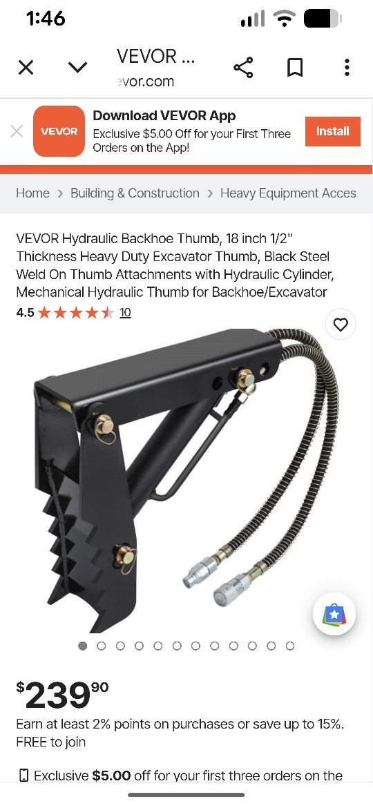 Hydraulic Backhoe Thumb ( Excavator)