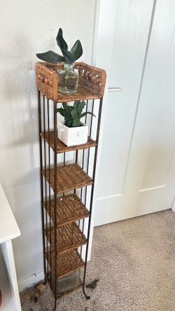 Wicker or metal CD shelf or just a shelf