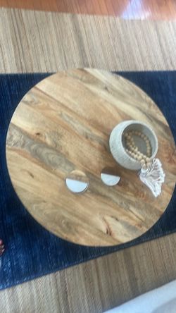 Wood drum coffee table