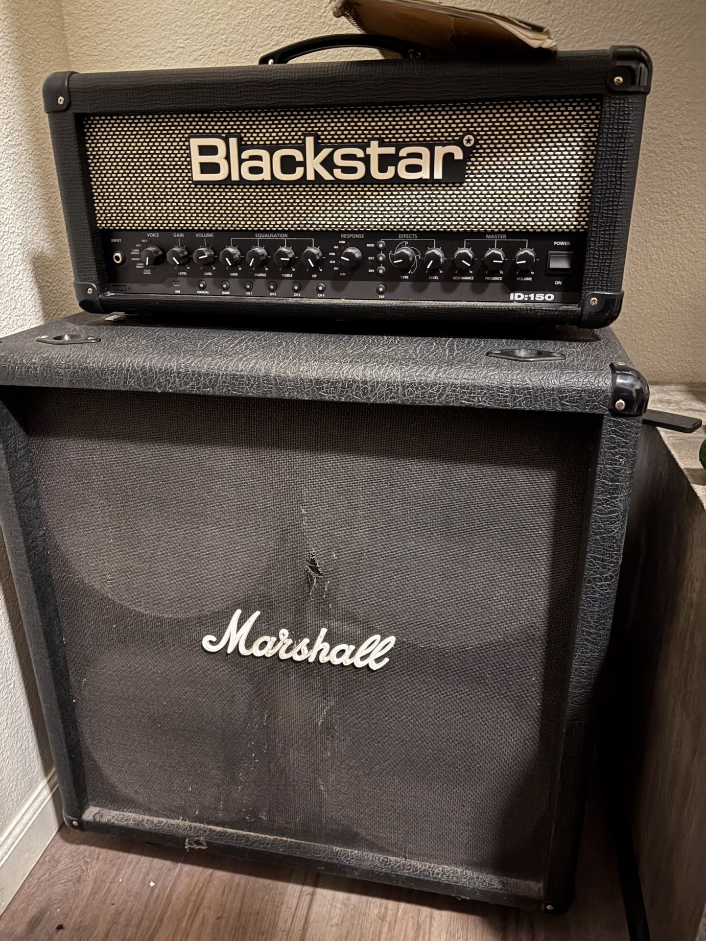 Used 4x12 Marshall Cabinet And 100 Watt Black Star Guitar Head