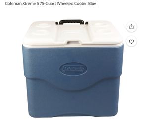 Coleman Xtreme 5 75-Quart Wheeled Cooler, Blue