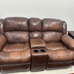 Leather Sofa and Love Seat
