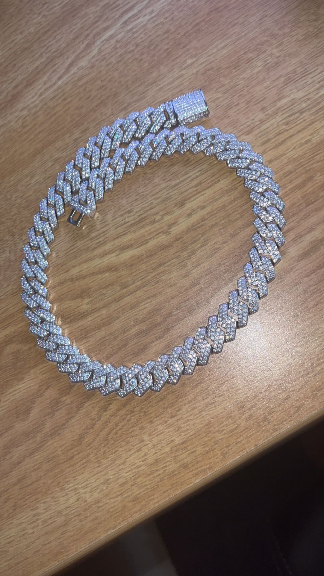 14 mm Iced Prong Cuban chain 18” Size