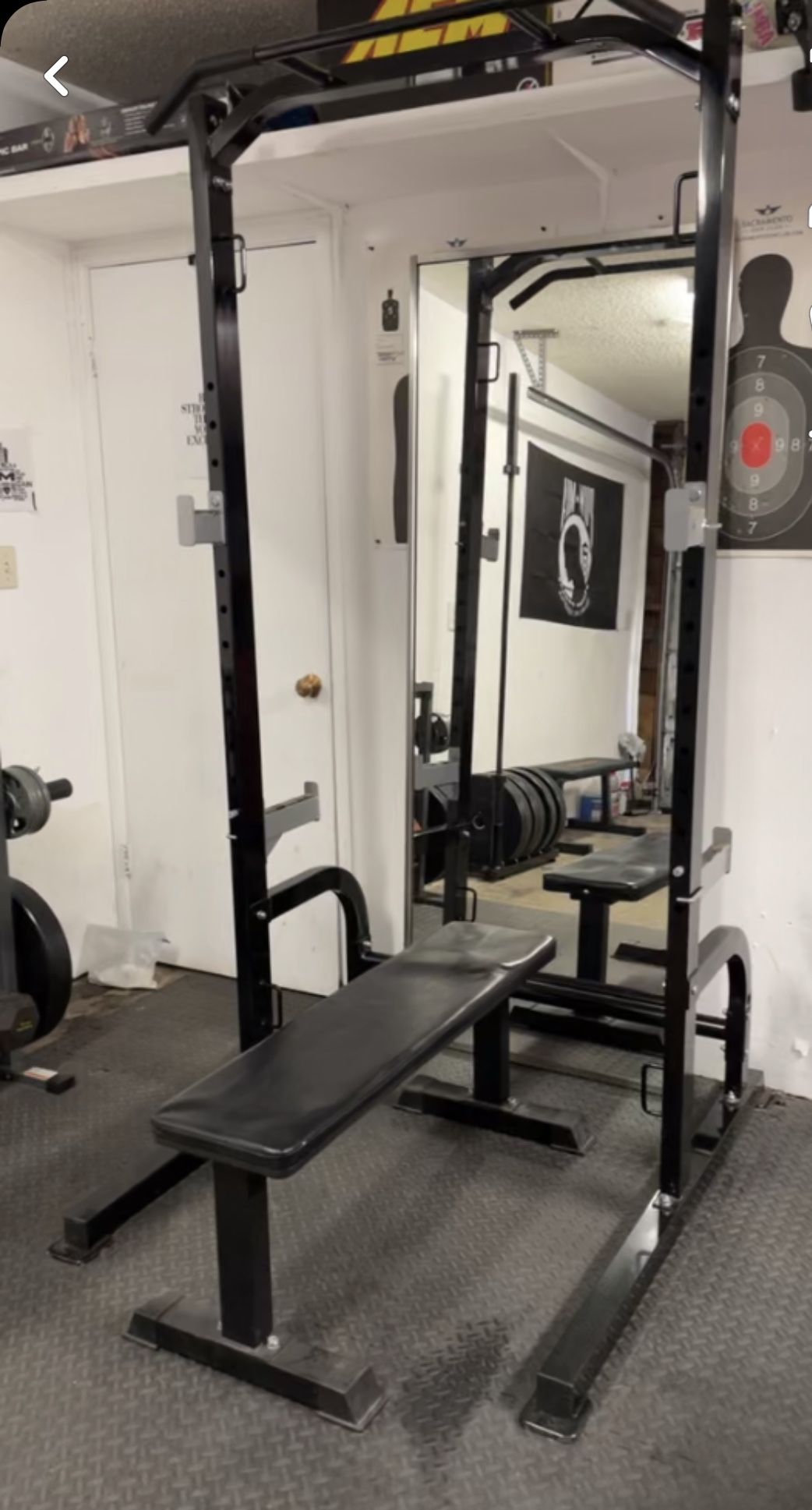 Squat Rack, Bench, Barbell, Dumbell