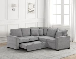 Ariel Gray Sectional With Pull-Out Bed **ON SALE**