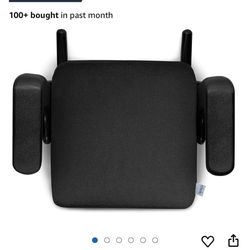 Clek Ozzi Backless Booster Car Seat with Padded Comfort Cube Construction, Removable Seat Cover, and Latch Connectors, Lightweight at Just 5 lb (Carbo