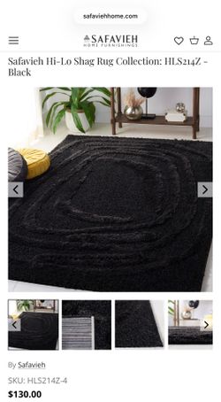 Black accent rug 4x6