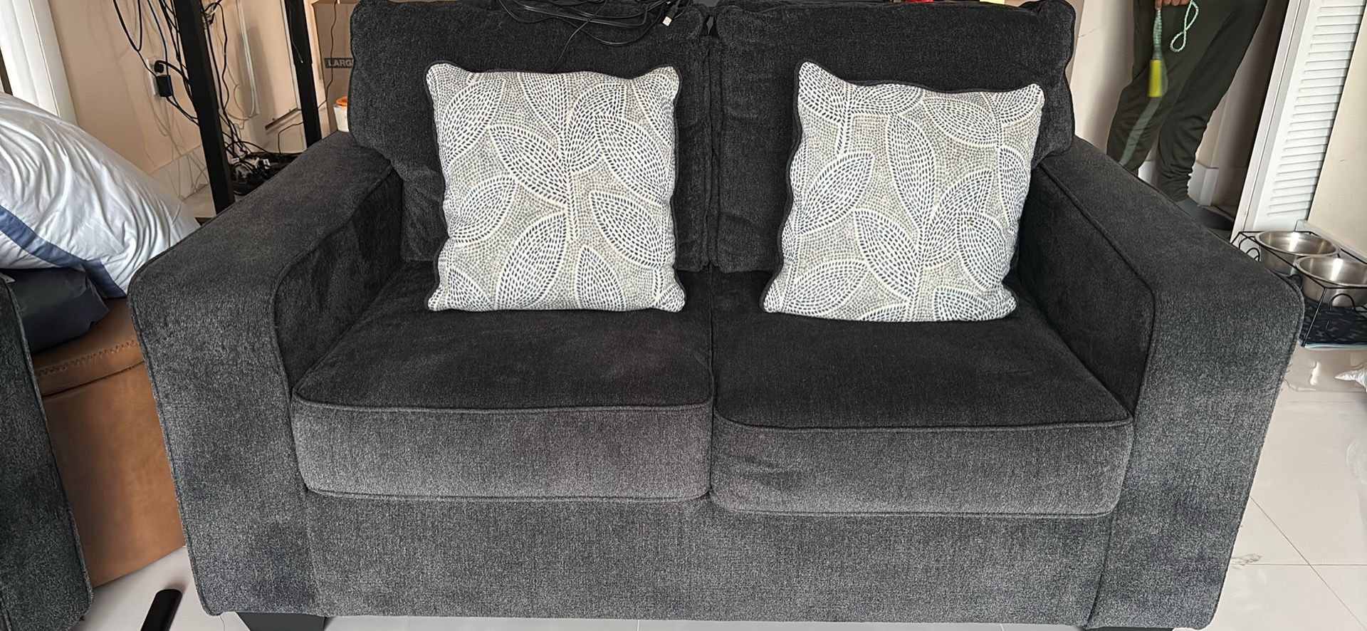 Dark Grey Sofa And Loveseat For Sale!