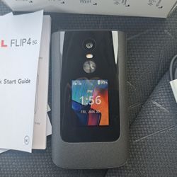 Like New TCL FLIP 4, 5G Prepaid T-Mobile Cell Phone 