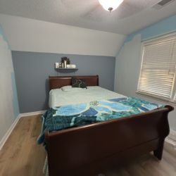 Sleigh Style Queen Bed Frame - Gently Used