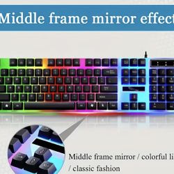 Wired Keyboard And Mouse Combo, Full-Size Ergonomic Keyboard And Mouse, Keyboard And Mouse, PC/Laptop/Windows/Mac