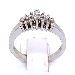 0.25 TCW round diamonds wedding anniversary ring band in solid 14k White Gold size 7