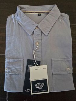 Classic denim-style shirt in a clean grey color. Size XL.