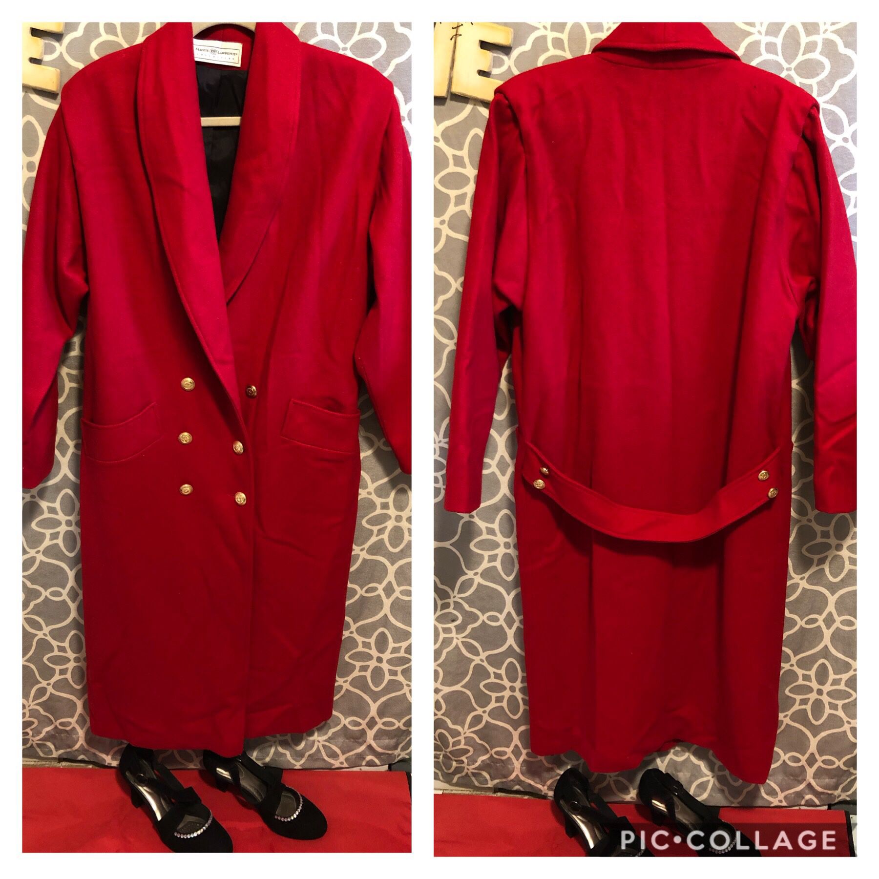 MAGGIE LAWRENCE red long coat