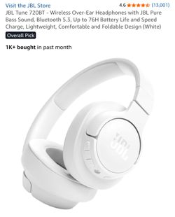 JBL Tune 720BT - Wireless Over-Ear Headphones with JBL Pure Bass Sound, Bluetooth 5.3, Up to 76H Battery Life and Speed Charge, Lightweight, Comfortab