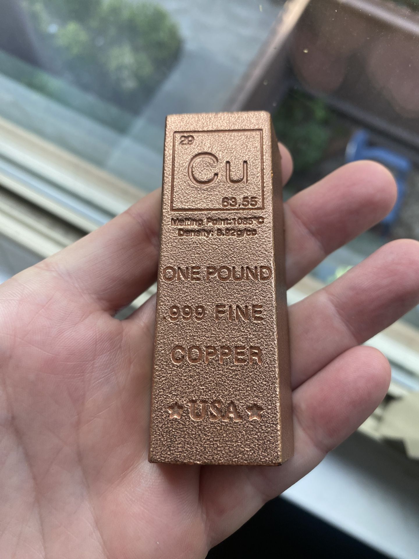Unique Metals 1 Pound Copper Bar Ingot Paperweight
