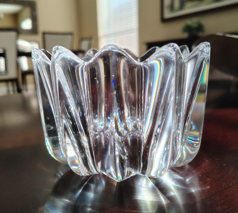 Orrefors (Sweden) Floral Shape Crystal Bowl