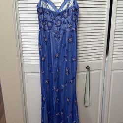 Sequined Blue Dress