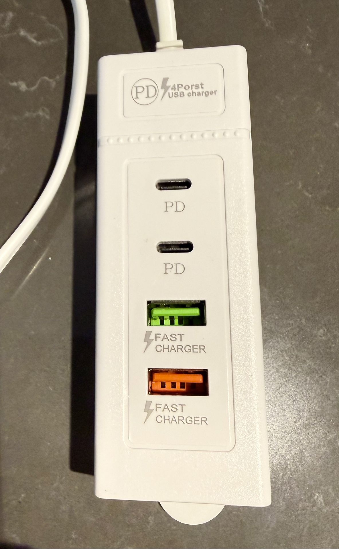 4 Ports USB Charging Station for iPhone, Type C for Samsung Galaxy S23/S22, iPad