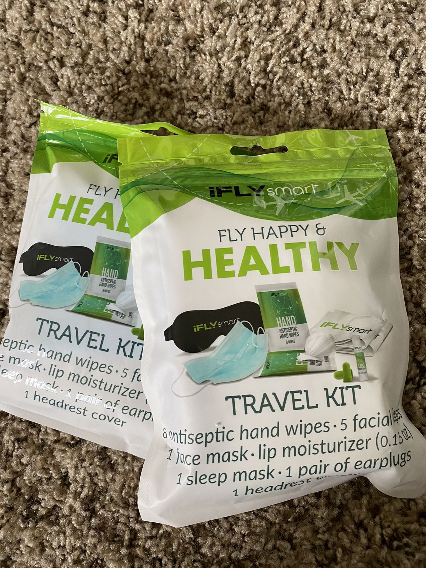 IFly Happy&Healthy Travel Kit-Face mask, hand wipe, lip moisturizer, etc