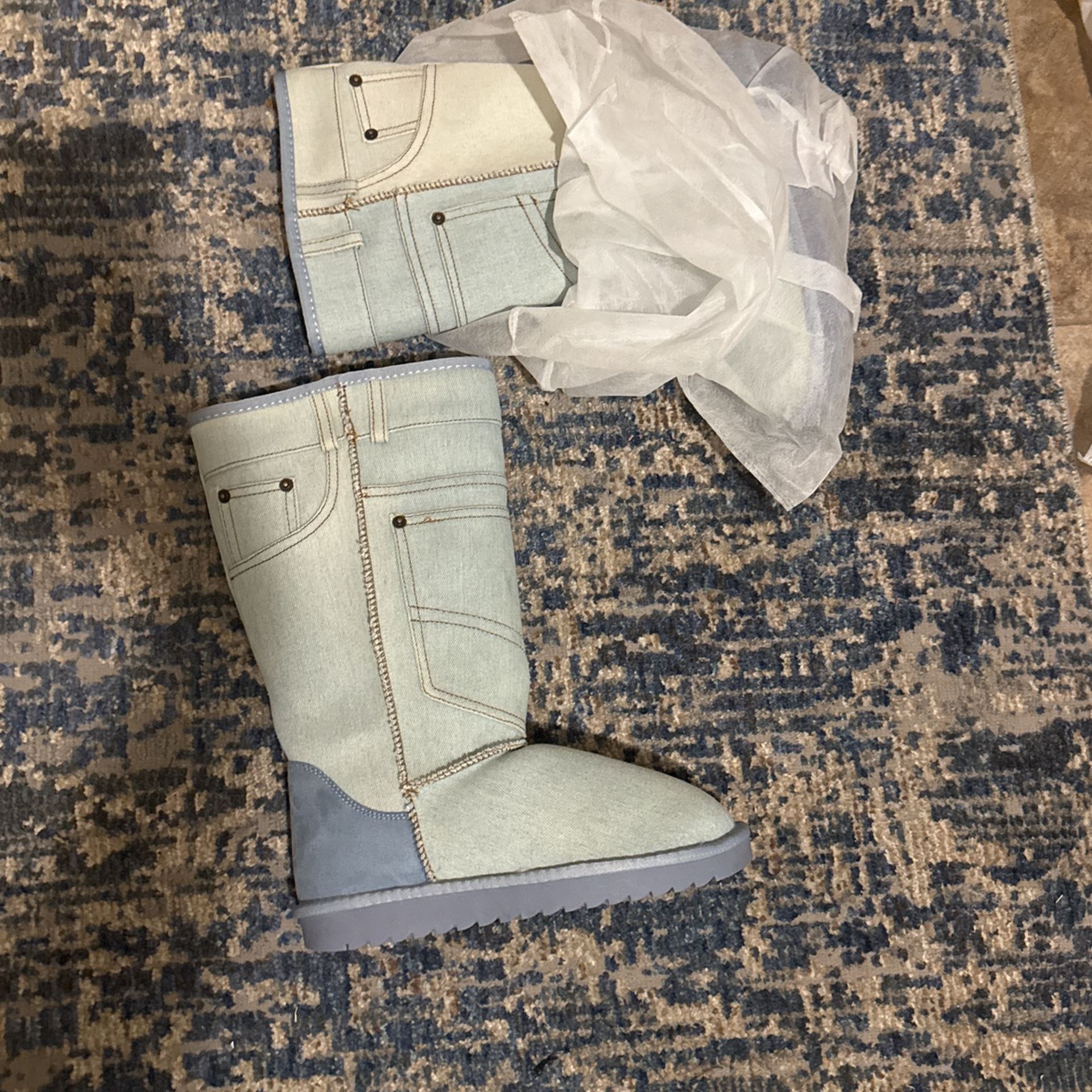 Light Blue Jean Boot