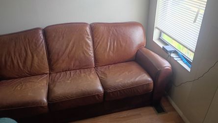 Leather couch and chair