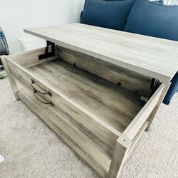 Lift-Top Coffee Table, Rustic Gray Finish