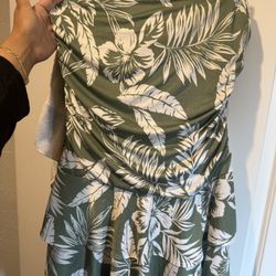 Floral Green Mini Dress