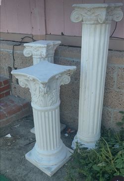 Decorative Roman Column Pedestals Set of 3