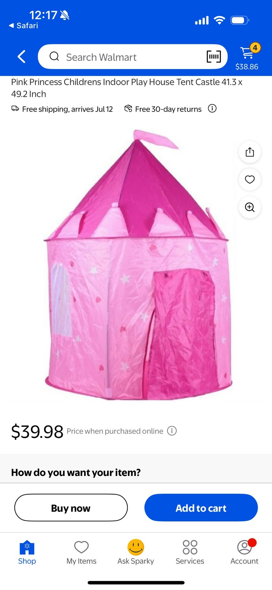 Pop Up Princess Tent