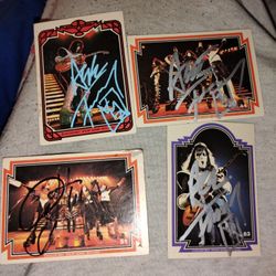 Kiss Autograph Lot Gene Simmons Ace Frehley Peter Criss