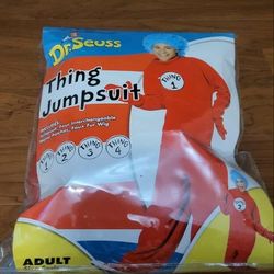 Adult Dr Seuss Thing 1 Jumpsuit costume