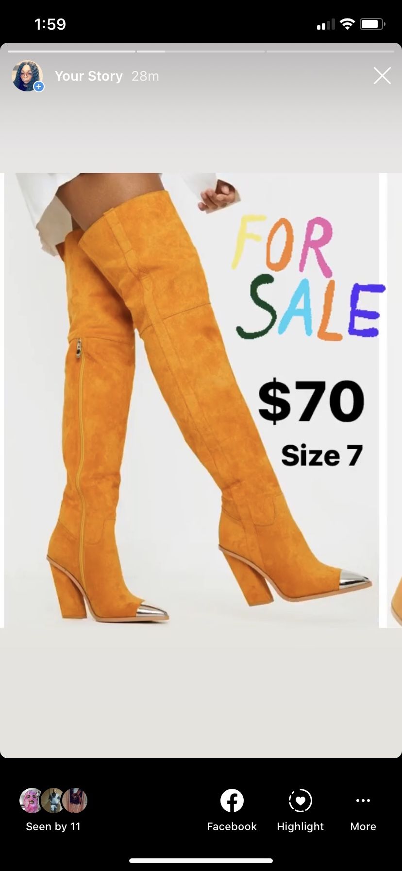 Tan thigh thigh boots