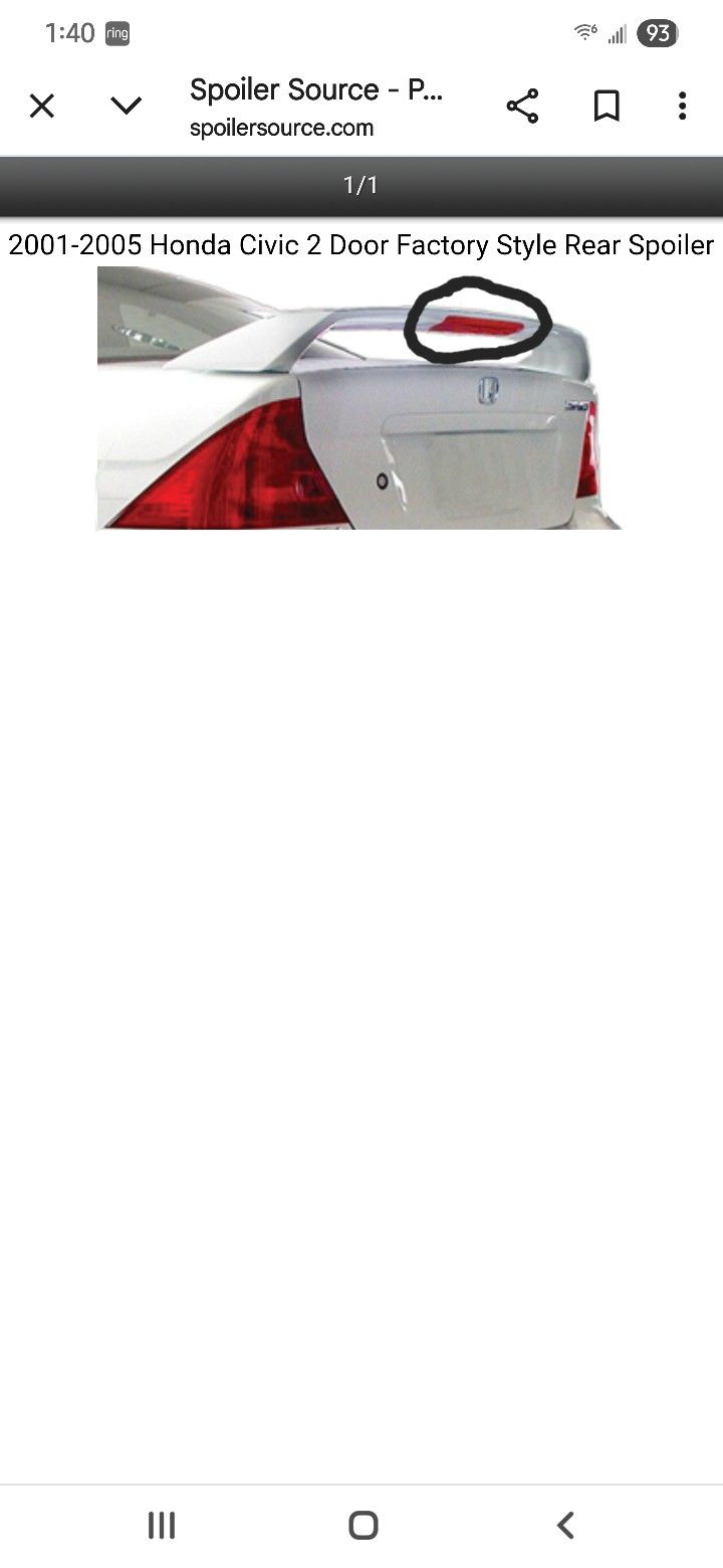 EM2 02-05 REAR SPOILER BRAKE LIGHT