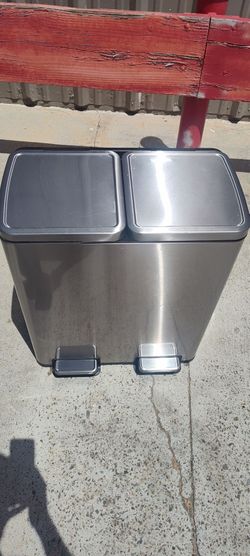 Dual Stainless Trash Bins