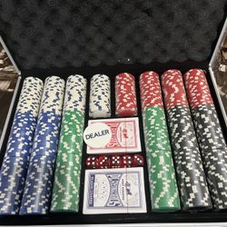 Comie Poker Chips,500PCS Poker Chip Set with Aluminum Travel Case,11.5 Gram Set